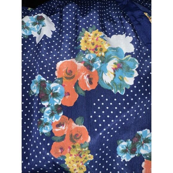 Modcloth Navy Blue "Girl About Easton Tunic in Floral Dots", Size 3X plus size - Picture 4 of 6